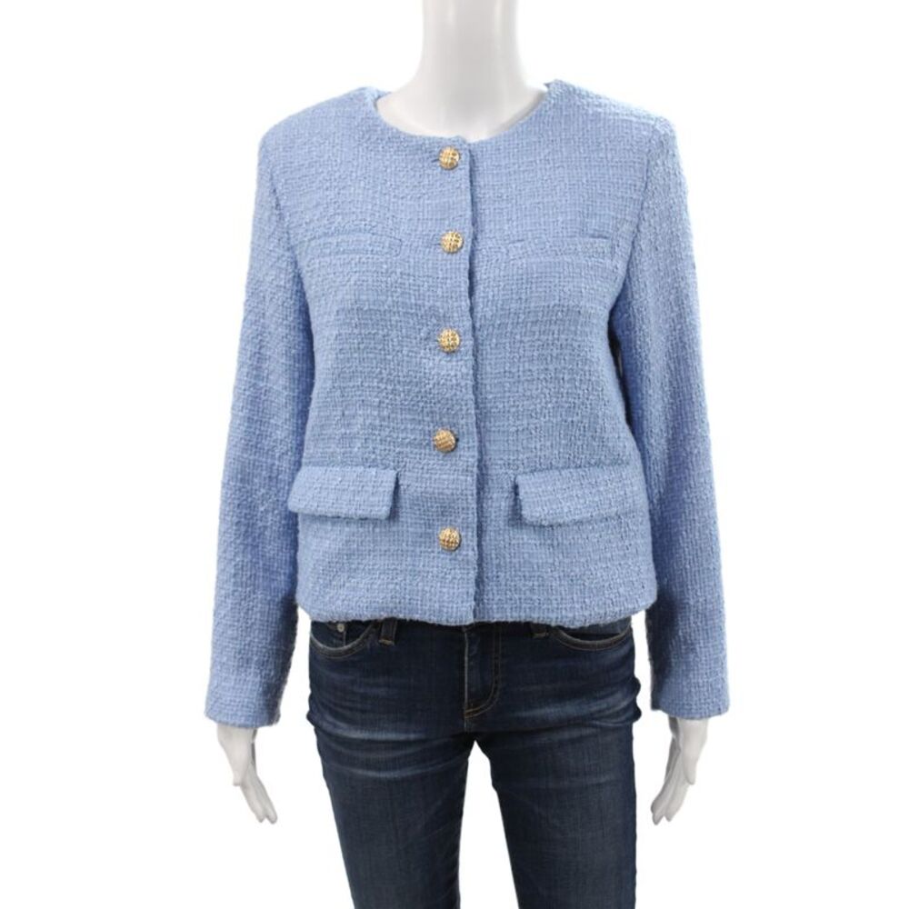 Robertson + Rodeo Women Basic Jacket Blue Button Long Sleeve Size S